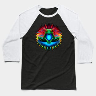 Froggy Animal Spirit (24) - Trippy Psychedelic Frog Baseball T-Shirt